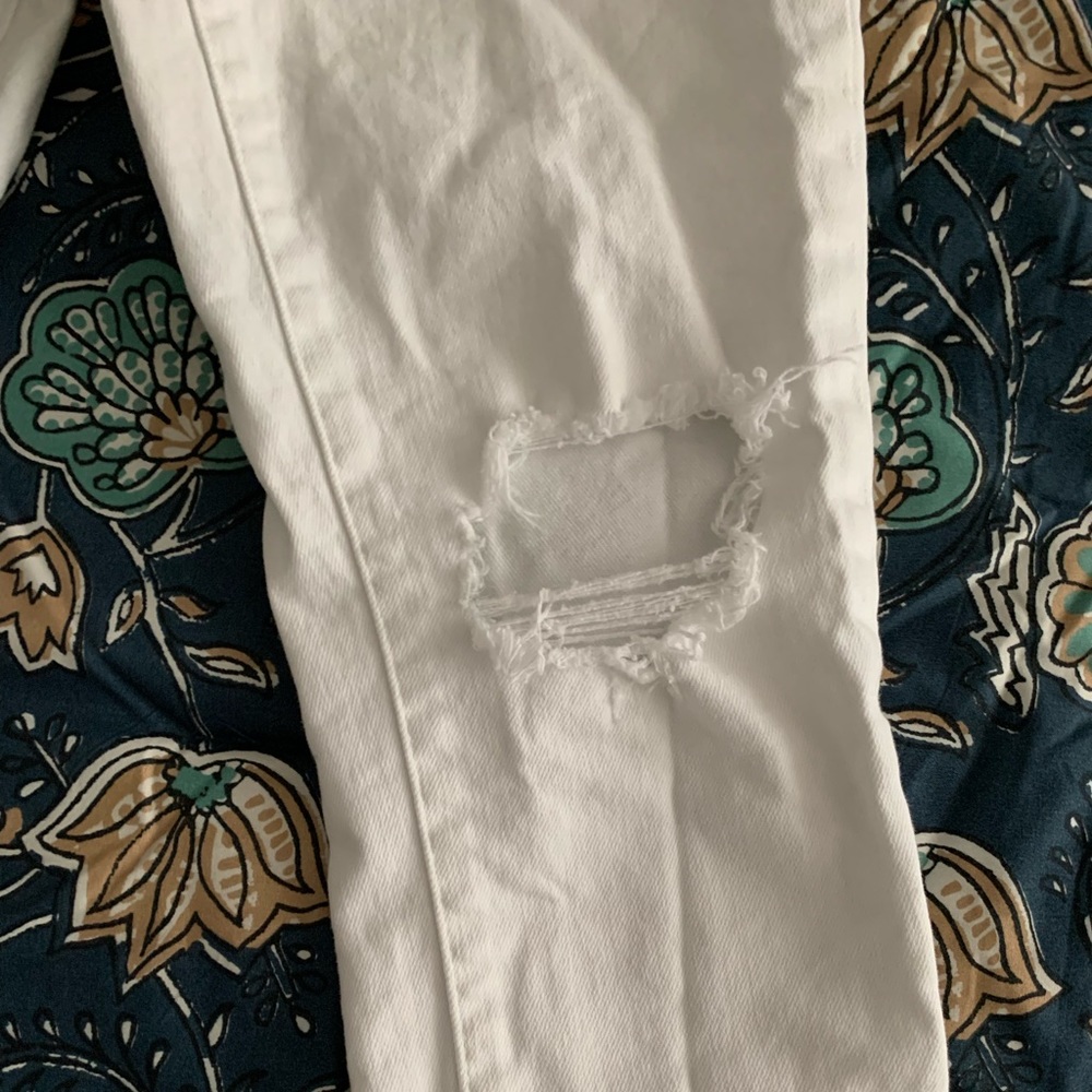 Levi's 721 Women’s Ankle high rise skinny jeans white distressed size 29 - Picture 3 of 11